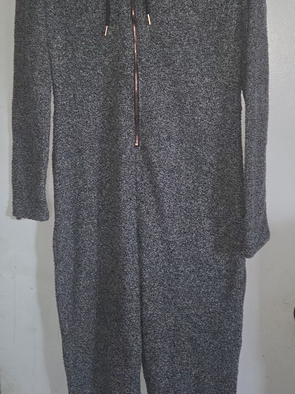 YITTY Pet Me Charcoal Gray Long-Sleeve Knit Dress with Zip Detail